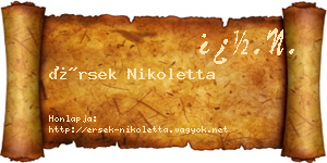 Érsek Nikoletta névjegykártya