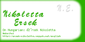 nikoletta ersek business card